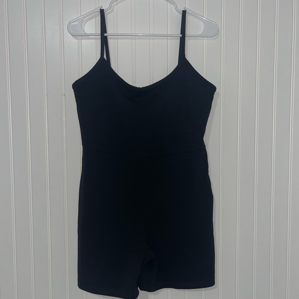 Madewell size large black knit biker unitard one piece